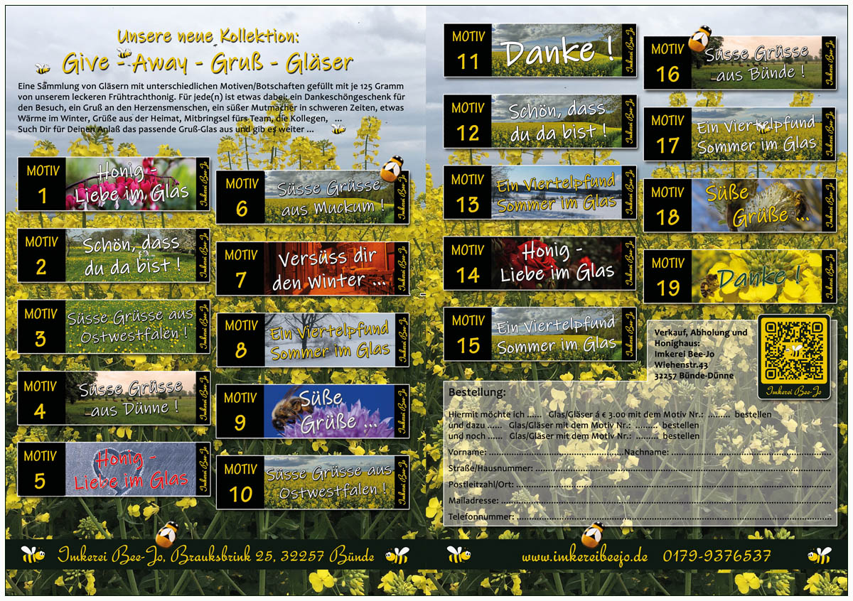 Honiggeschenkgl&auml;ser aus B&uuml;nde